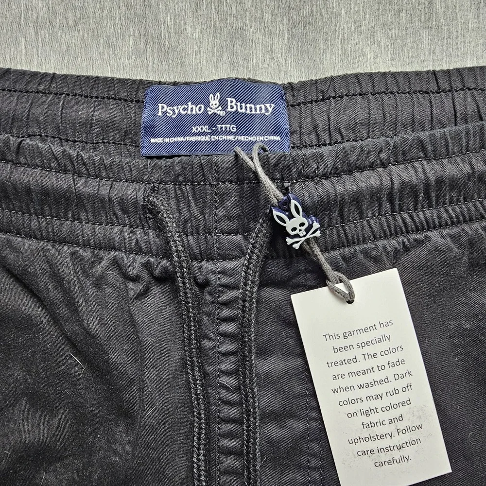 Psycho Bunny Black‎ XXXL Riviera Elastic Waist Shorts Drawstring NWT